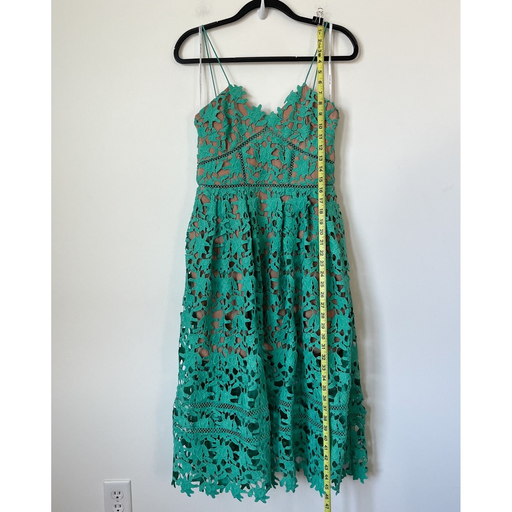 Self-Portrait Azaelea Midi Dress Spearmint Green Womens 6 - Picture 12 of 15